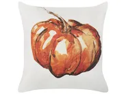 Dekokissen 2er Set CURBITA 45 x 45 cm Samtstoff Beige Pflanzenmuster_830249