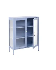 Vitrine mit Glastüren HARLYN  90 cm Metall Blau_1160984