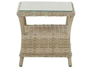 Lounge Set mit Tisch und Ottomane 2-Sitzer PONZA Polyrattan Beige_776613