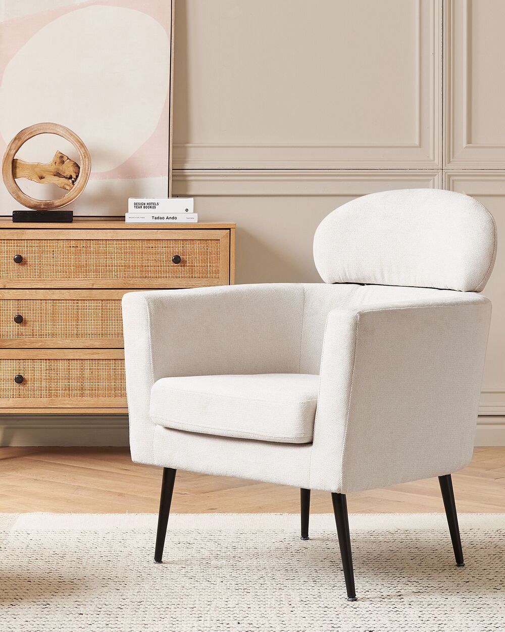 Sessel SOBY Stoff Cremeweiß