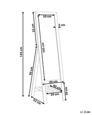 Standspiegel mit Ablagefläche LUISANT 145 cm Kiefernholz Hellbraun_830670