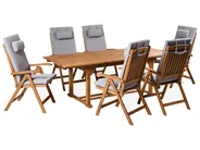 Outdoor Sitzkissen 6er Set JAVA/AMANTEA PREMIUM 50 x 71 cm Hellgrau_993107