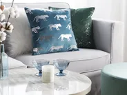 Dekokissen 2er Set BLUEBELL 45 x 45 cm Samtstoff Blau Tiermuster_1078725