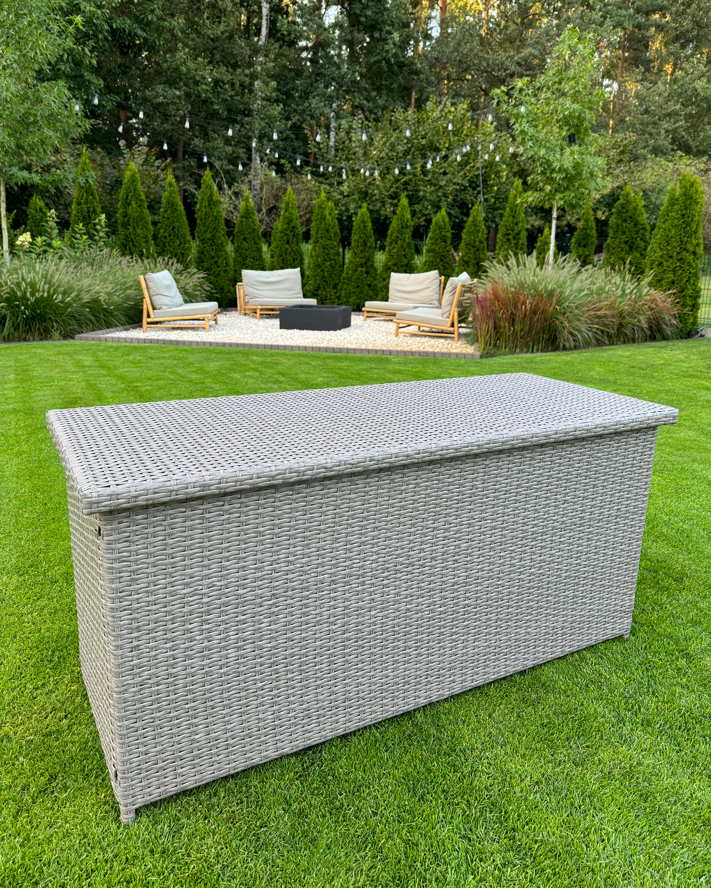 Aufbewahrungsbox MODENA 155 cm 75 cm Polyrattan Taupe_963559