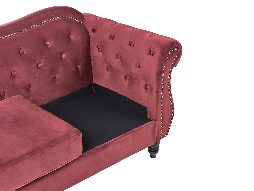 Sofa 3 Seater SKIEN Velvet Dark Red_1170548