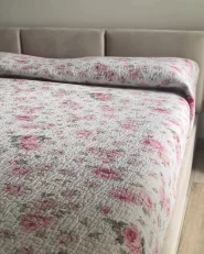 Bett mit Stauraum BOUSSE Samtstoff Hellbeige 180 x 200 cm_957957