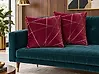 Dekokissen 2er Set PINUS 45 x 45 cm Samtstoff Rot Geometrisches Muster