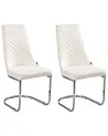 Esszimmerstuhl 2er Set ALTOONA Samtstoff Cremeweiß