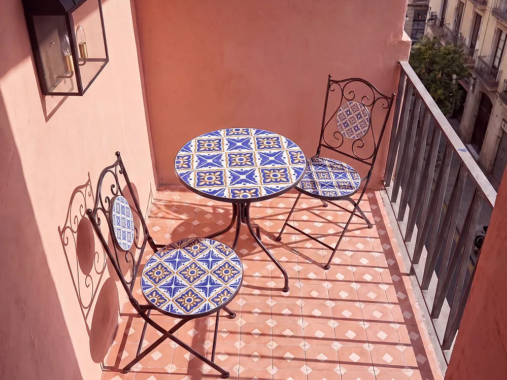 Bistro Table SIPONTO 60 cm 60 cm Metal White/ Blue_1155815