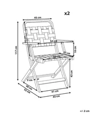 Set of 2 Garden Chairs MILZANO Acacia Wood Brown_1156331
