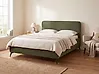 Bett mit Lattenrost Bouclé VALOGNES 160 x 200 cm Dunkelgrün