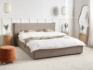 Bed Faux Linen LESTRE 160 x 200 cm (EU King Size) Taupe_960000