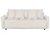 Schlafsofa 3-Sitzer KRAMA mit Stauraum Stoff Cremeweiß
