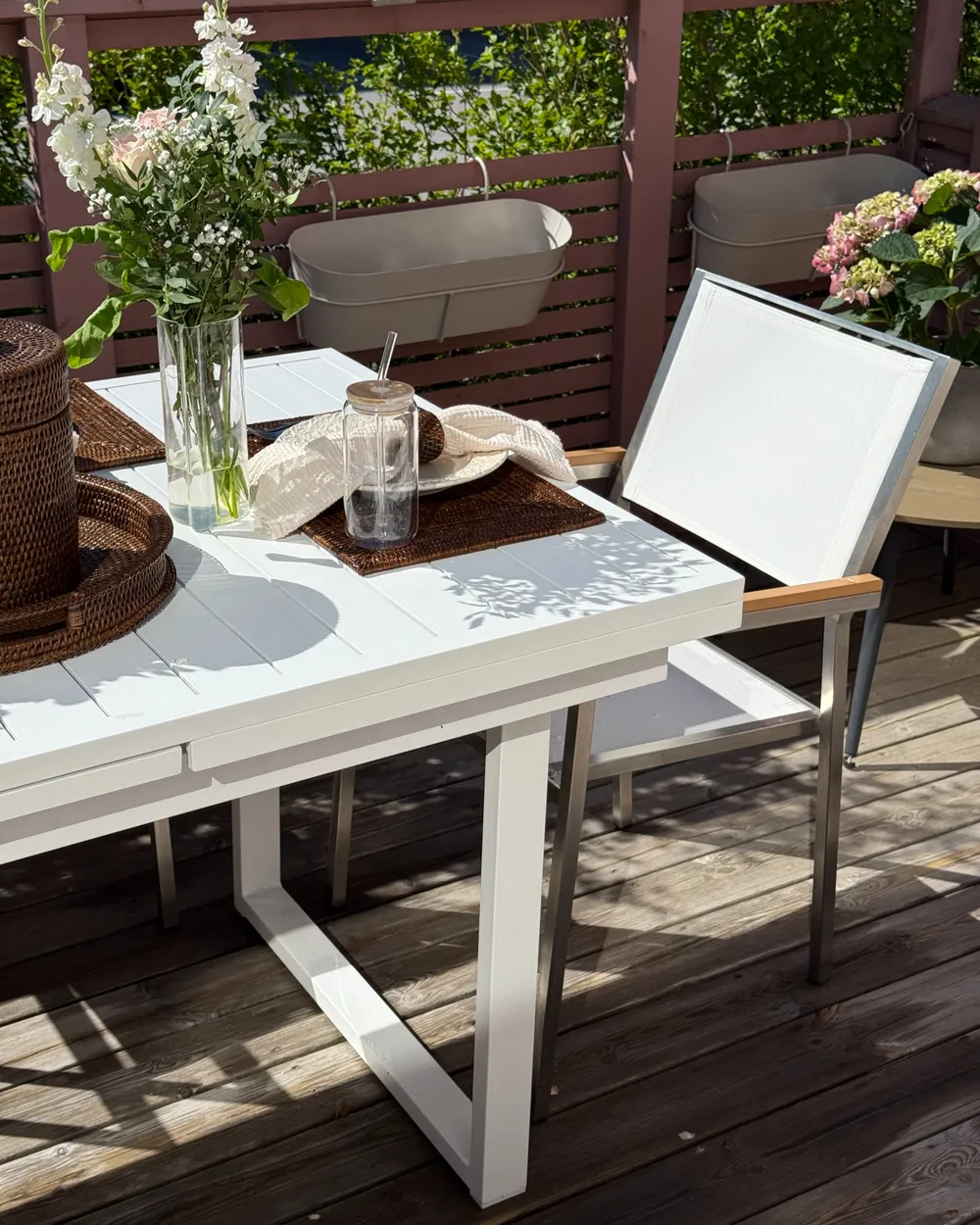 Gartenmöbel Set 6-Sitzer VALCANETTO/GROSSETO Metall Weiß_1045978