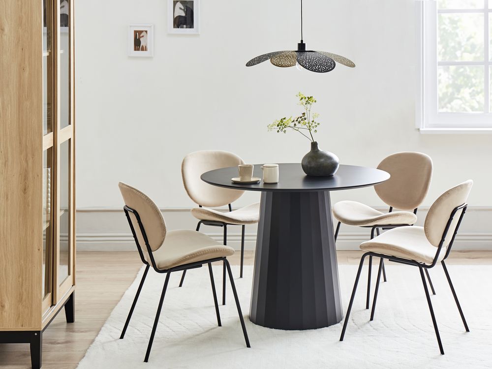 Dining Table PLATO Black 100 cm 100 cm Metal