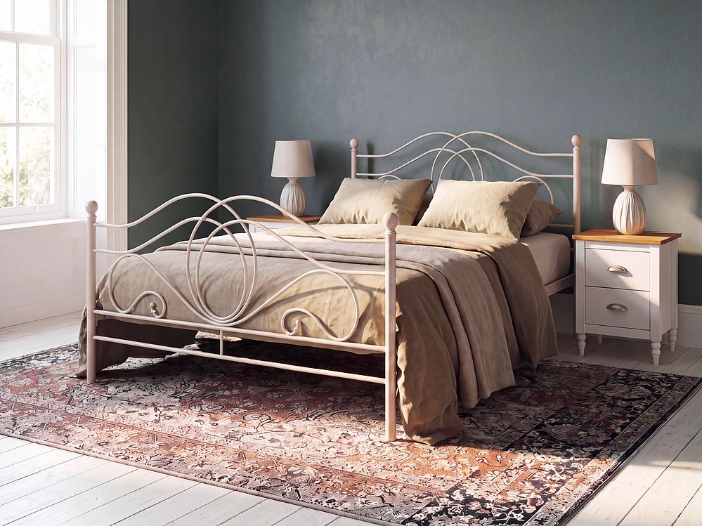 Bed Metaal LYRA 140 x 200 cm Lichtbeige