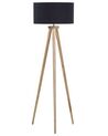 Floor Lamp NITRA Oak Wood Black