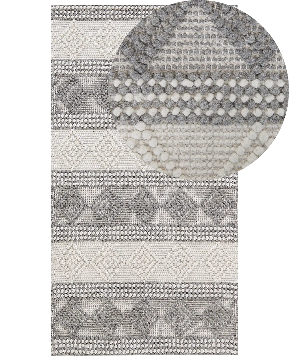 Teppich BOZOVA Hellbeige 80 x 150 cm Wolle