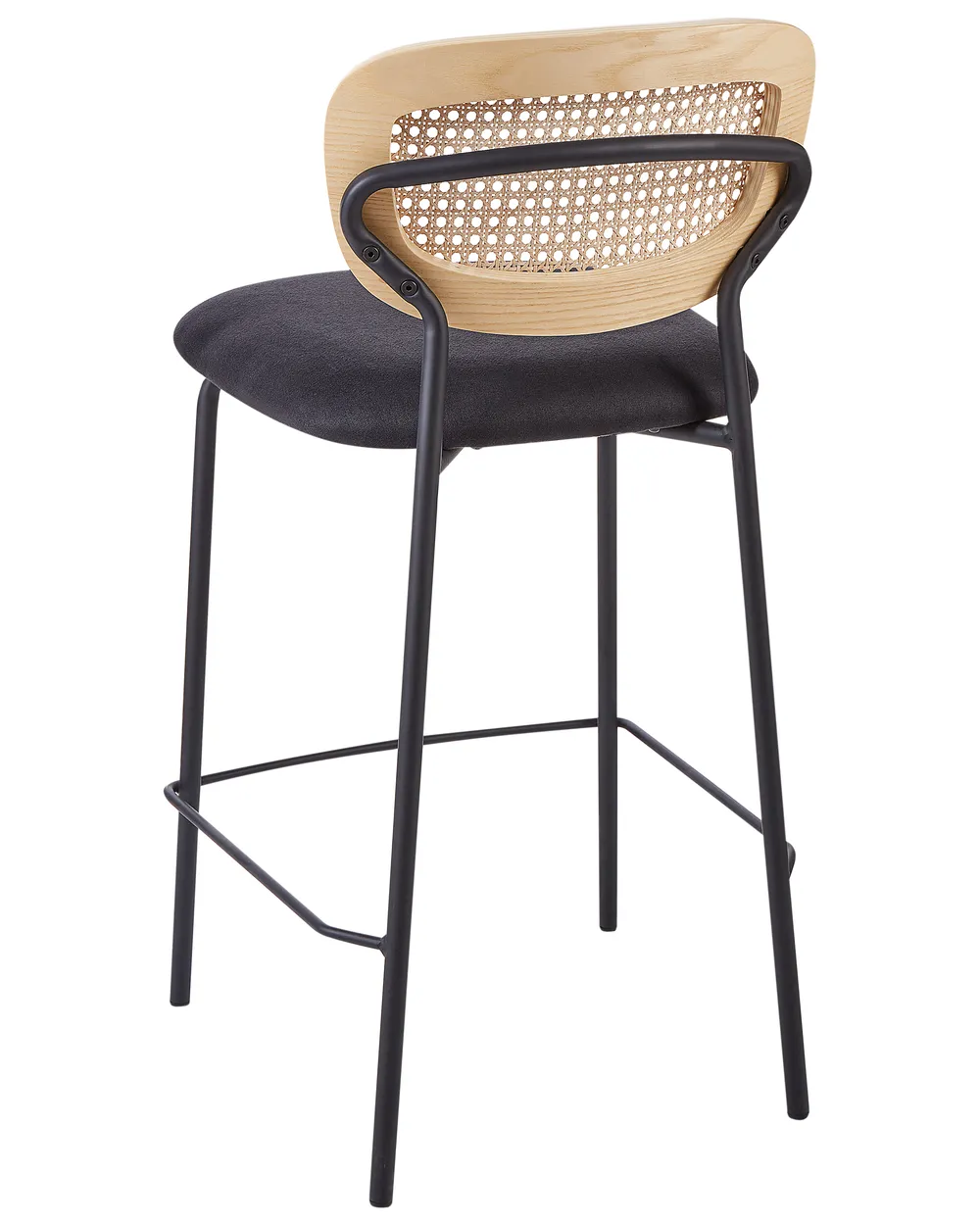 Set of 2 Bar Chairs MAYETTA Rattan Black_931915