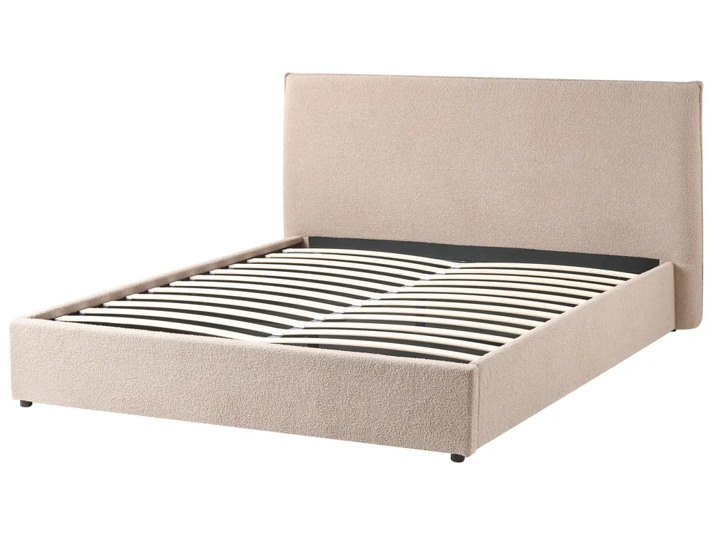 Ottoman Bed LAVAUR Boucle Taupe 160 x 200 cm (EU King Size)_989429