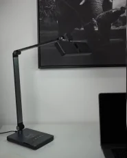 LED Schreibtischlampe LACERTA mit kabellosem Ladegerät Metall Schwarz_943879