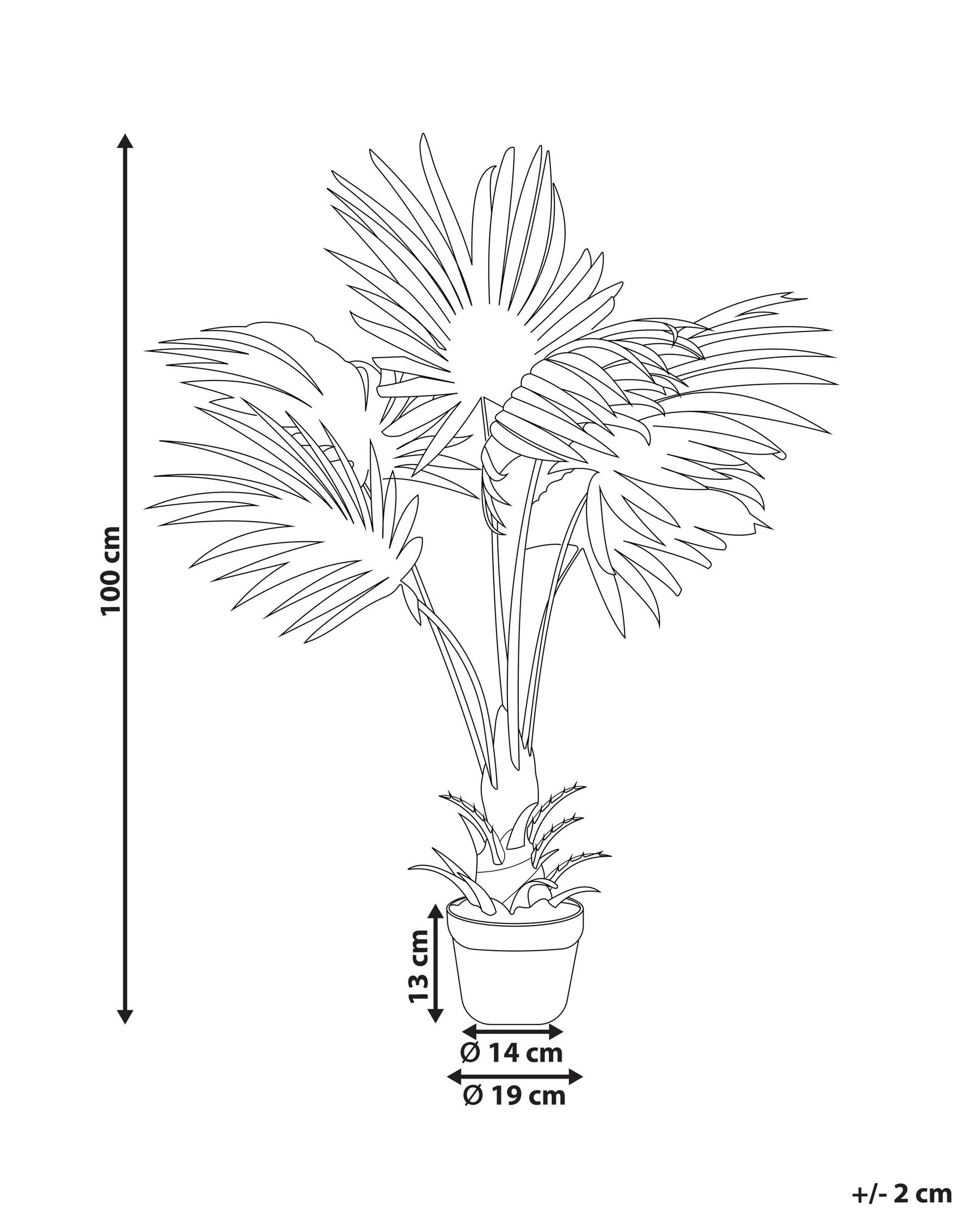 Kunstpflanze FAN PALM 100 cm Grün_812313