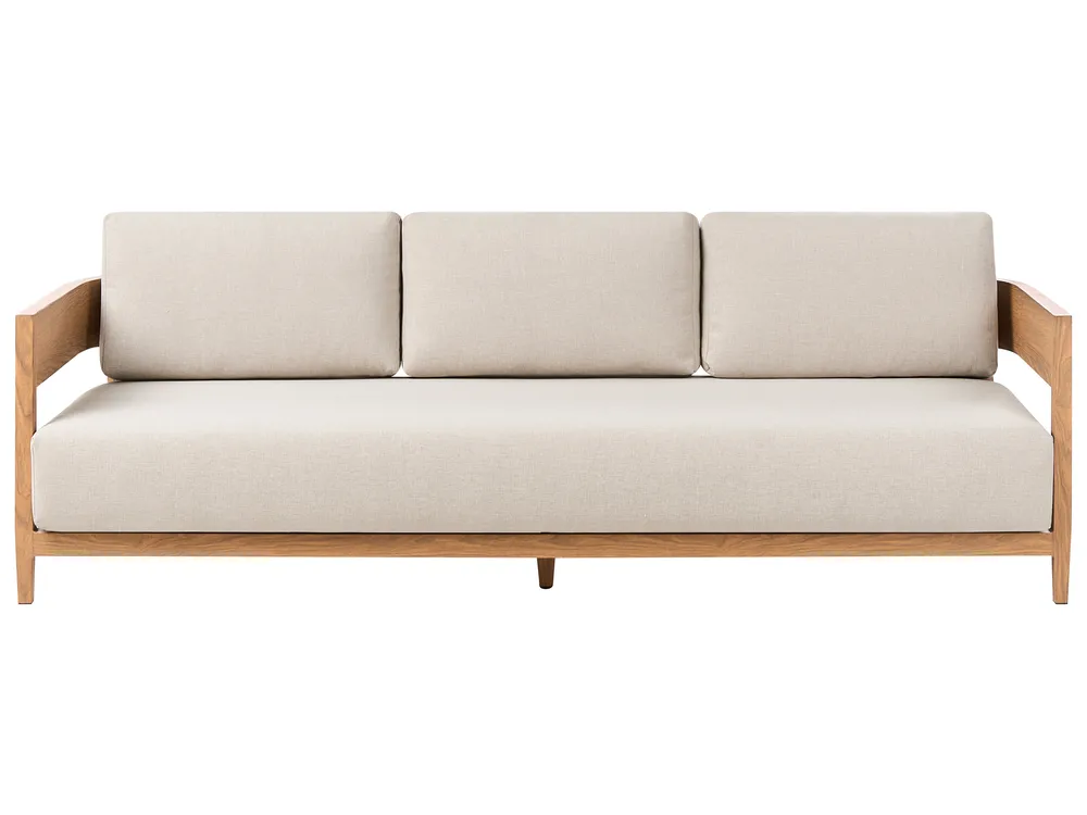 Garten Ecksofa mit Tisch 5-Sitzer SAMPIERI Metall Hellbraun linksseitig_1007012