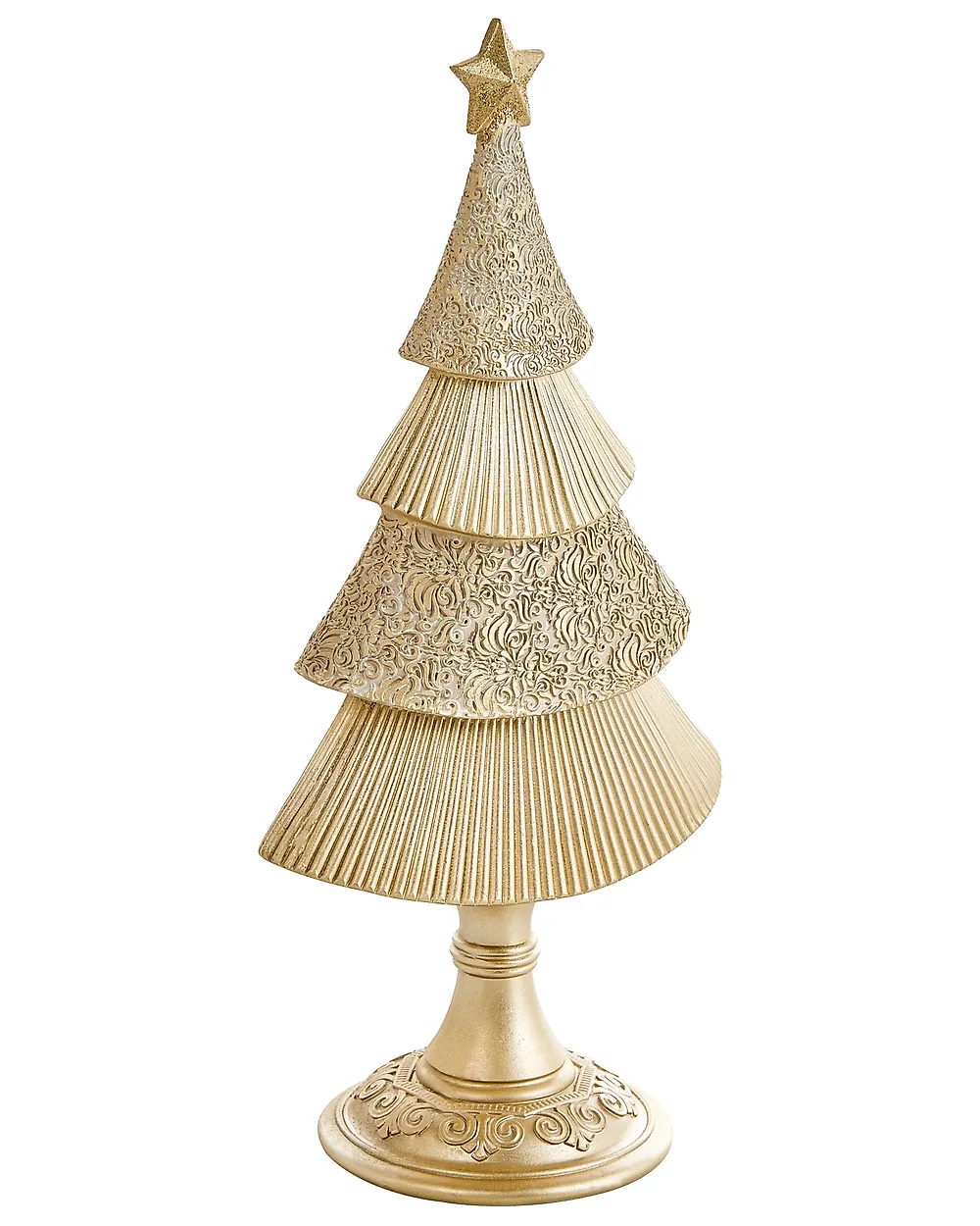 Set of 2 Christmas Decorations ERVASTI 32/41 cm Christmas Tree Gold_1175734