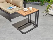 Outdoor Beistelltisch MESSINA 60 cm 35 cm Schwarz_932798