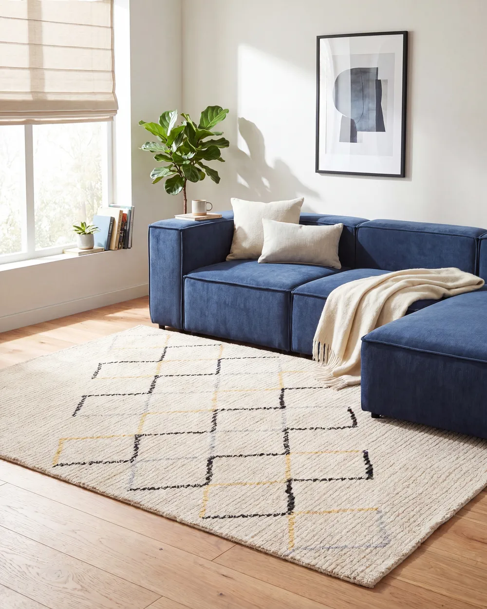 Teppich TEZPUR Beige 140 x 200 cm Baumwolle_1080839