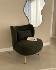 Armchair OTSBY II with Cushion Boucle Dark Green_969715