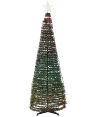 Floor Christmas Decoration Smart LED with App SAARLOQ 188 cm Christmas Tree Green_883642