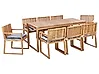 Gartenmöbel Set 8-Sitzer SASSARI II inkl. Kissen zertifiziertes Akazienholz Marineblau