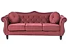 Sofa 3-Sitzer SKIEN Samtstoff Dunkelrot