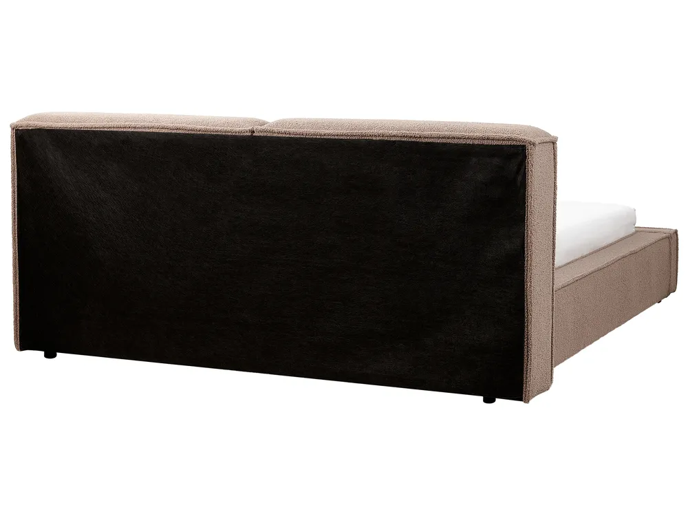 Wasserbett Bouclé LINARDS 160 x 200 cm Braun_980565