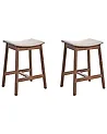 Set mit 2 Barhockern DIXON Holz Dunkelbraun / Beige