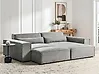 Modul Ecksofa 3-Sitzer HELLNAR mit Ottomane Stoff Grau linksseitig