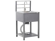 4 Piece Outdoor Kitchen Set with Sink VIGGIANO Grey Metal_981011