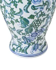 Blumenvase SEGOWIA 47 cm Porzellan Weiß / Blau_1052855