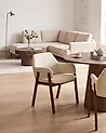 Set of 2 Dining Chairs ALBION Boucle Light Beige