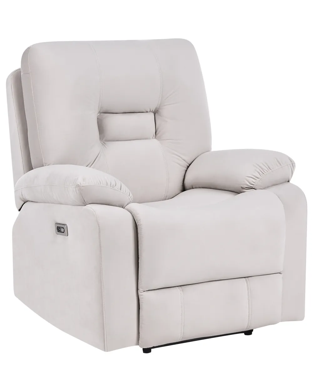 Electric Recliner Chair BERGEN with Footrest Velvet Light Beige_1064774