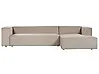 Ecksofa VERNON Samtstoff Beige linksseitig