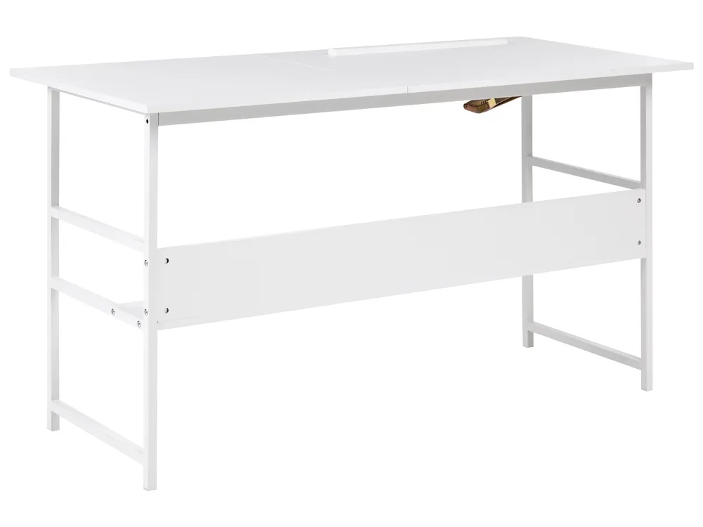 Zeichentisch mit neigbarer Tischplatte ORAN 140 cm 60 cm Weiß_1068887