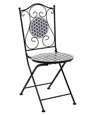 Set of 2 Garden Chairs SIROLO Folding Metal White/ Blue_1155651
