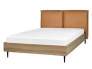 Bett mit Lattenrost Kunstleder LIMANTON 140 x 200 cm Goldbraun_863222