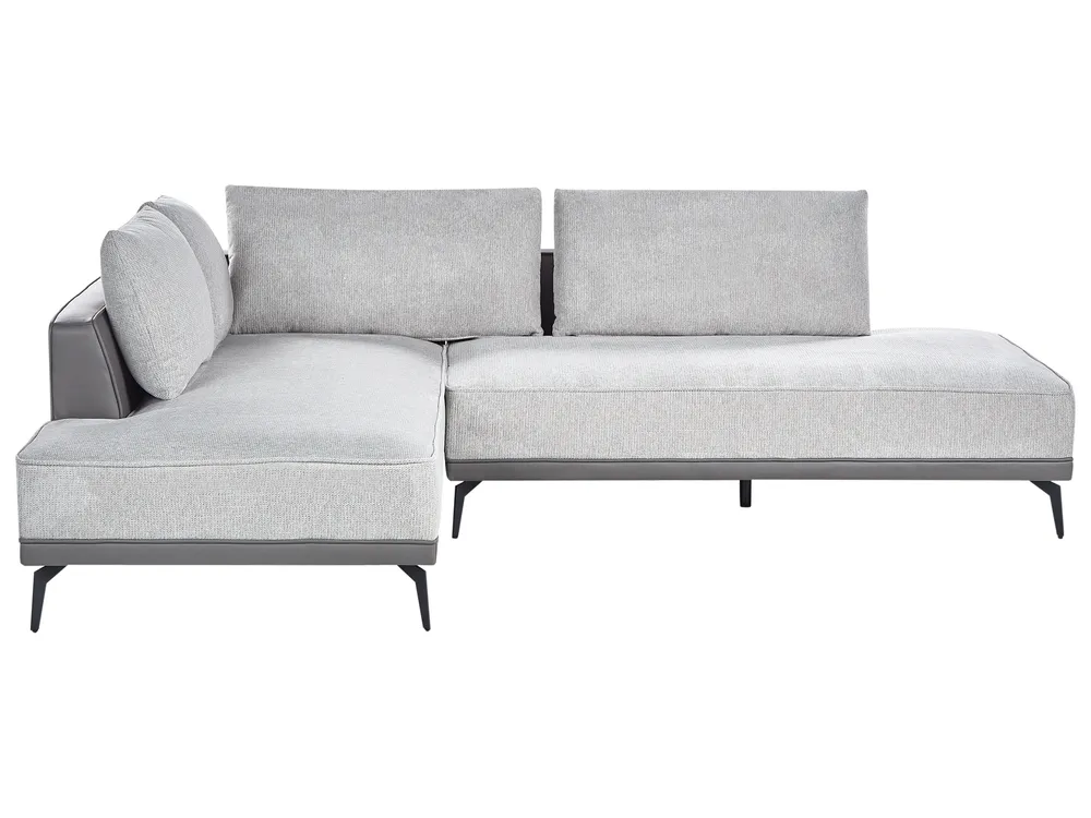 Ecksofa 3-Sitzer MYKEN Stoff Hellgrau rechtsseitig