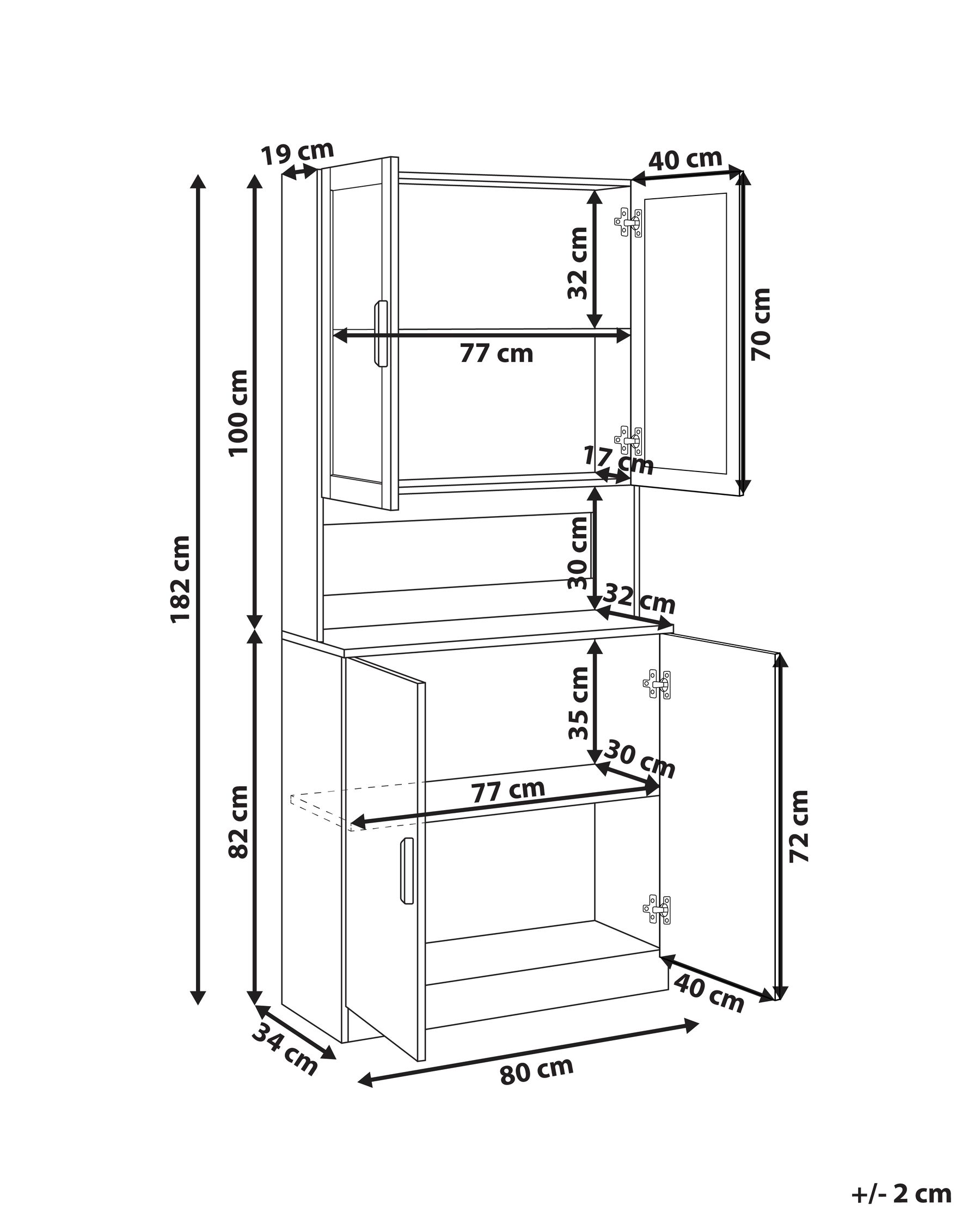 Vitrine mit Glastüren CYGNET 80 cm Weiß_996262
