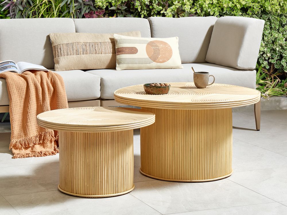 Couchtisch 2er Set ILIOS Rattan Naturfarben