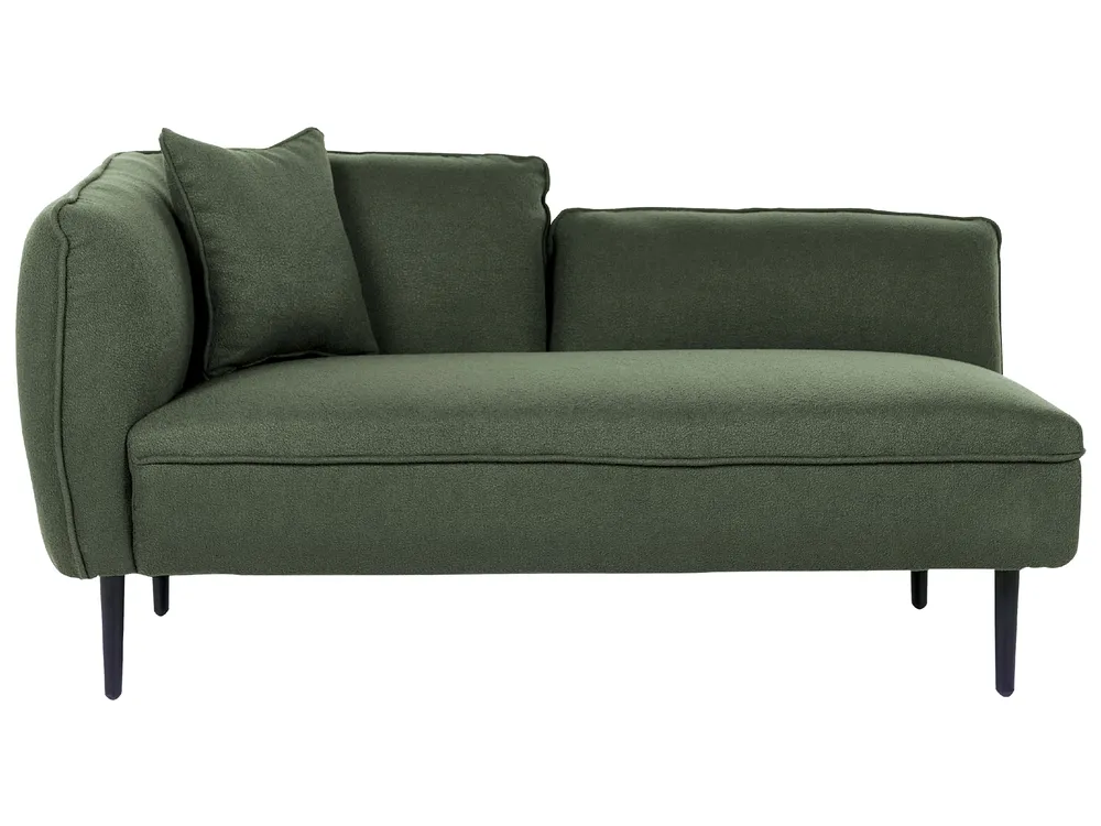 Linksseitige Chaiselongue CHEVANNES Bouclé Dunkelgrün_887292