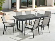 Gartenmöbel Set 6-Sitzer VALCANETTO/BUSSETO Metall Schwarz_846182
